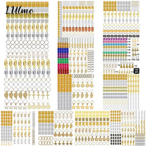 Metal African Hair Rings Beads Cuffs Tubes Charms Hair Braids Spiral