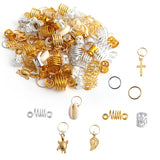 Metal African Hair Rings Beads Cuffs Tubes Charms Hair Braids Spiral