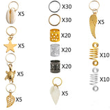 Metal African Hair Rings Beads Cuffs Tubes Charms Hair Braids Spiral