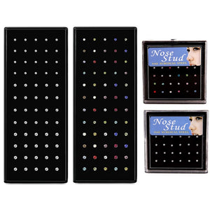 24pcs Stainless Steel Crystal Nose Studs Set Surgical Steel Nose Piercing Set