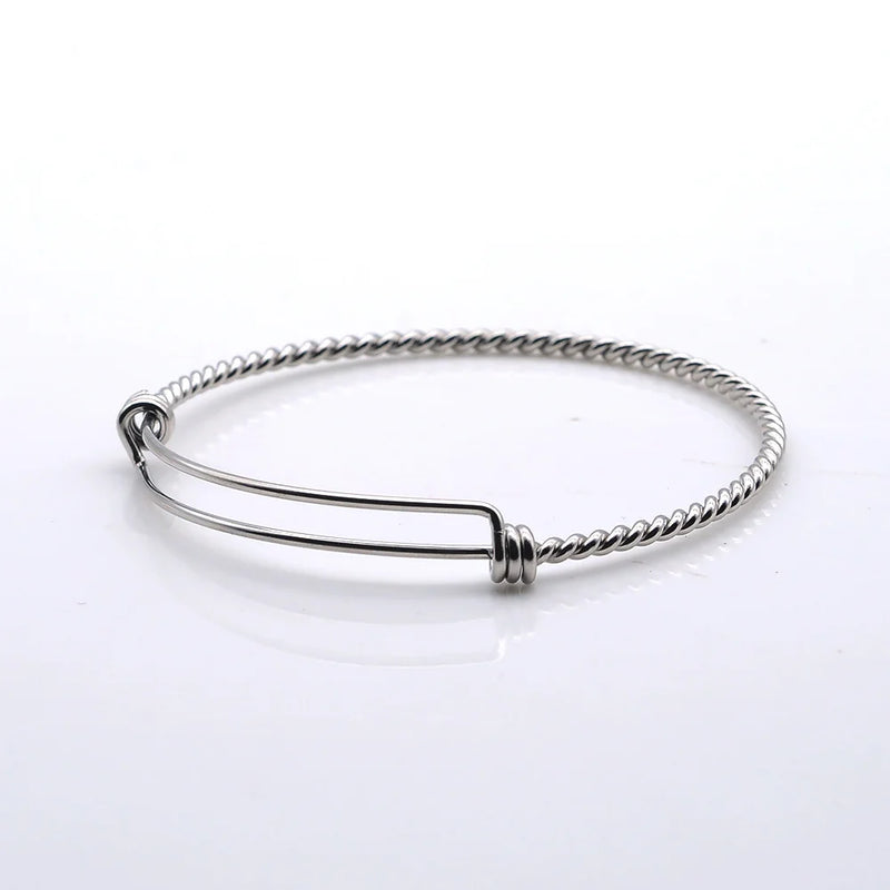 316 Stainless Steel Steric-Twist Wire Bangle - DIY Jewelry