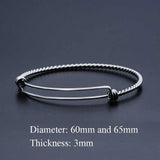 316 Stainless Steel Steric-Twist Wire Bangle - DIY Jewelry