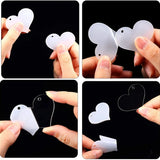 60 Clear Acrylic Heart Shape Blanks with Key Chain Rings for DIY Crafts