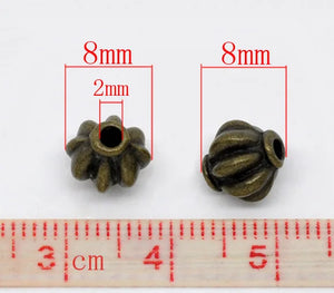 60 Bronze Tone Lantern Spacer Beads 8x8mm