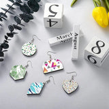 60 Dye Sublimation Earring Blank Pendants, 10 Shapes, Hooks, Jump Rings
