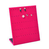 60 Holes Ear Studs Earrings Holder L-Shaped Flannelette Desktop Jewelry Display