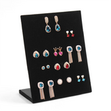 60 Holes Ear Studs Earrings Holder L-Shaped Flannelette Desktop Jewelry Display