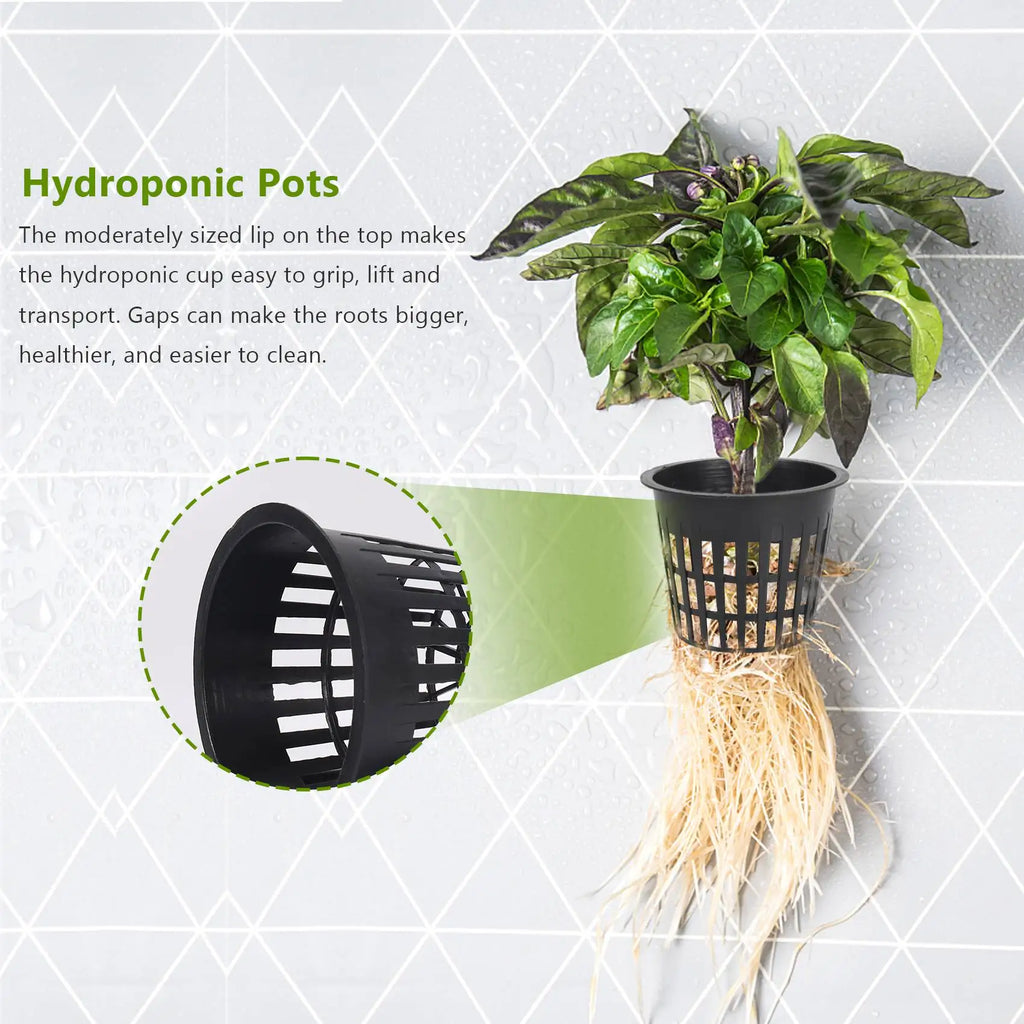60 Pack 3 Inch Net Cups Wide Lip Filter Net Pot for Hydroponics