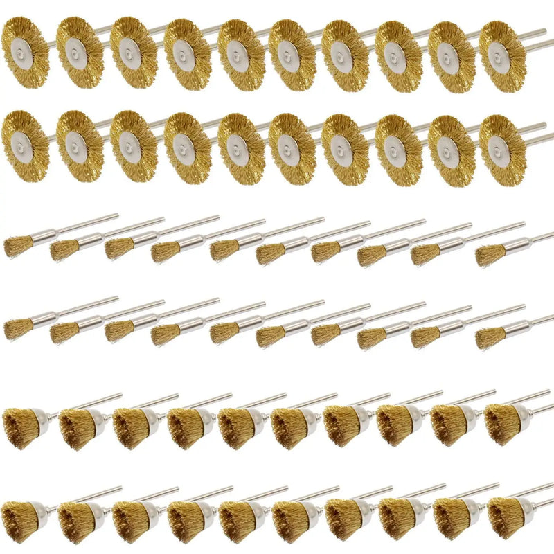 60 Pc Wire Wheel Brush Set for Buffing and Rust Removal