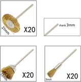 60 Pc Wire Wheel Brush Set for Buffing and Rust Removal