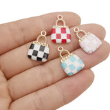60 Pcs Purse Charm Enamel Jewelry Making Craft DIY Keychain 4 Colors