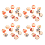 60 Pcs Halloween Pumpkin Wooden Beads DIY Craft Party Accessories
