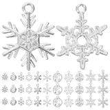 60 Pcs Christmas Snowflake Charms Christmas Craft Supplies Bulk Jewelry Making