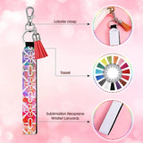 60 Pcs Dye Sublimation Keychains Set with Wrist Straps