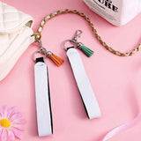 60 Pcs Dye Sublimation Keychains Set with Wrist Straps