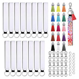 60 Pcs Dye Sublimation Keychains Set with Wrist Straps