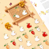 60 Pcs Easter Bunny Enamel Charms Cartoon Rabbit Carrot Pendant Charms