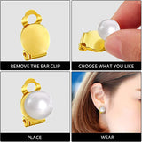60 Pcs Flat Round Back Tray Earring Clips Setting Components with Earring Pads