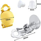 60 Pcs Flat Round Back Tray Earring Clips Setting Components with Earring Pads