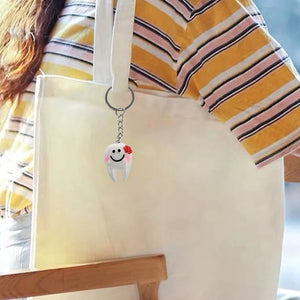 60 Pcs Tooth Shape Keychain Key Ring Gift Set