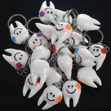 60 Pcs Tooth Shape Keychain Key Ring Gift Set