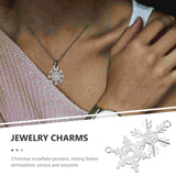 60 Pcs Snowflake Charms Jewelry Making Keychain Wild Bracelet Christmas Alloy