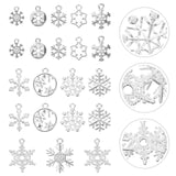 60 Pcs Snowflake Charms Jewelry Making Keychain Wild Bracelet Christmas Alloy