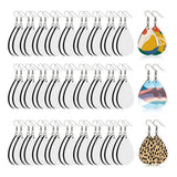 60 Pcs Sublimation Earrings, DIY Heat Transfer Teardrop Earrings for Women Girls
