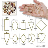 60 Pcs UV Epoxy Hollow Frames Resin Craft Bezels for Jewelry Making