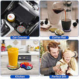 60 Pcs Sublimation Blank Car Coaster DIY Craft Hot Press Car Cup Holder