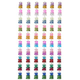 60 Colorful Bear Charms Pendants Resin Clay Bear Shaped Pendants