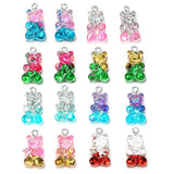 60 Colorful Bear Charms Pendants Resin Clay Bear Shaped Pendants