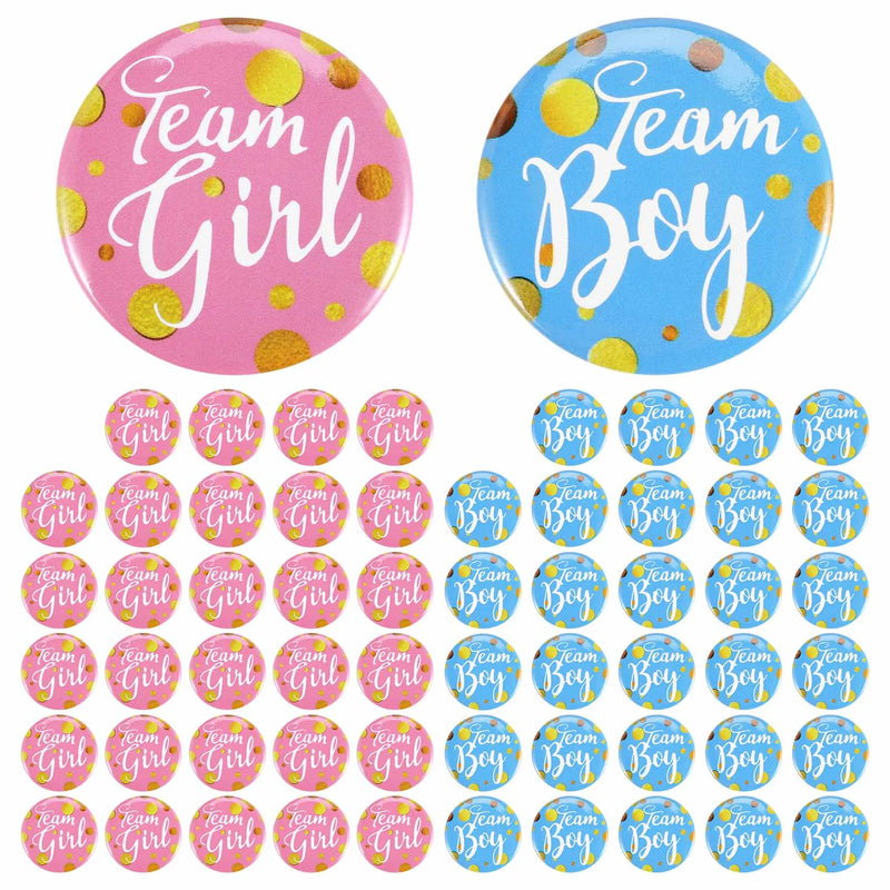 60-Piece Baby Shower Gender Reveal Party Button Pins