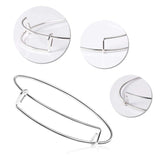 60pcs Expandable Bangle Bracelets Silver DIY Jewelry Making