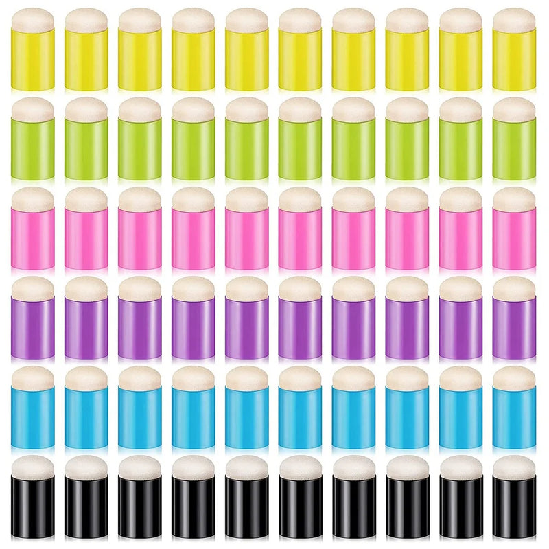 60Pcs Finger Sponge Daubers for Painting Art Ink Crafts