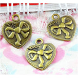 60Pcs 18*16MM Love Charm Pendant Bowknot Charms