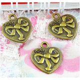 60Pcs 18*16MM Love Charm Pendant Bowknot Charms