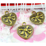 60Pcs 18*16MM Love Charm Pendant Bowknot Charms