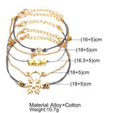 Snowflake Moon Star Bracelets Bangles Crystal Beads Rhinestone Charm Chain Rope