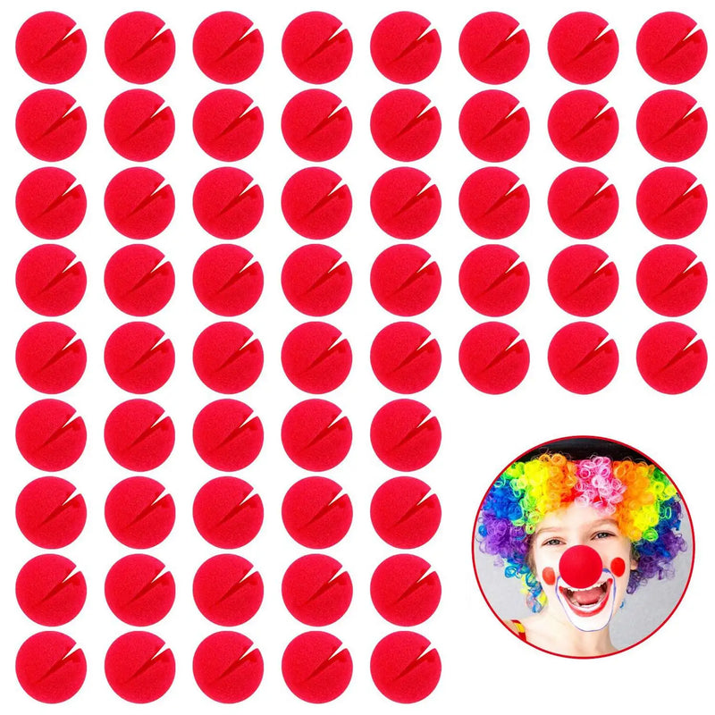 60 Red Clown Noses Cosplay Foam for Christmas Carnival Party Dress Up