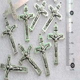 60 Pcs Vintage Cross Metal Charm Necklace Pendant Jewelry DIY Accessories