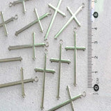 60 Pcs Vintage Cross Metal Charm Necklace Pendant Jewelry DIY Accessories