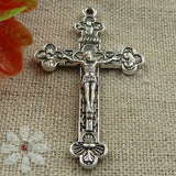 60 Pcs Tibetan Silver Cross Charms Pendant 46x28MM C1655 Jewelry Finding Craft