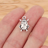 60 Tibetan Silver Insect Ladybug Bug Charms Pendants Beads DIY Earrings Necklace