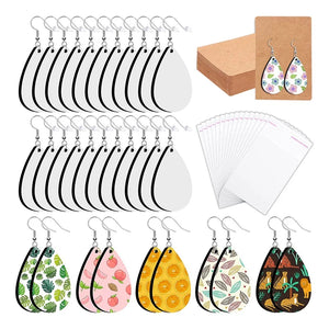 Sublimation Blank Earrings With Hooks and Earbuds Clip