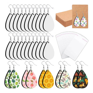 Sublimation Earrings with Hooks and Accessories Set