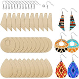 Unpolished Wooden Earrings Pendant Blank Teardrop and Conical Cut Pendant