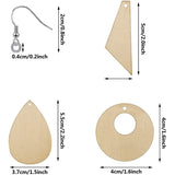 Unpolished Wooden Earrings Pendant Blank Teardrop and Conical Cut Pendant