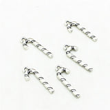60 pcs Christmas Cane Charms Vintage Metal Zinc Alloy Jewelry Pendant