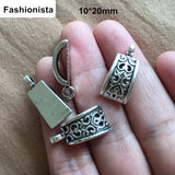 60 pcs Heart Slider Bails Silver Pendant Holder 10*20mm